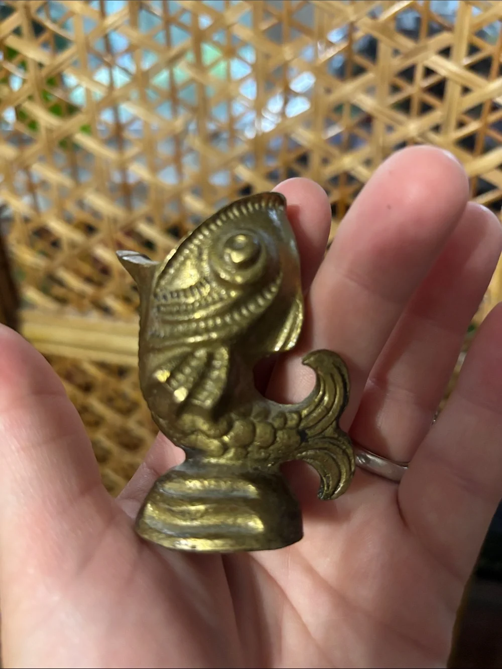 Brass Fish Figurine Decorative Accent - brass